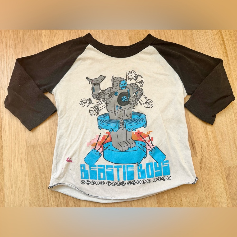 Rare Rowdy sprout Beastie Boys Kids Raglan Shirt - Black and White Sz 4t